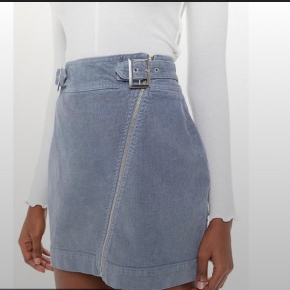 Urban Outfitters blue Corduroy zip-front mini skirt with Zippers